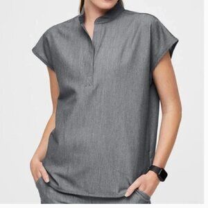 FIGS WXXSW1003 Rafaela Oversized Gray Scrub Top size XS